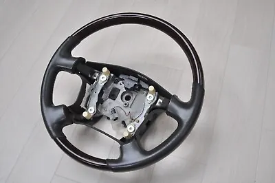 JDM Nissan C35 Laurel Leather Wood Steering Wheel Oem  C34 R33 S13 S14 S15 Z32 • $108