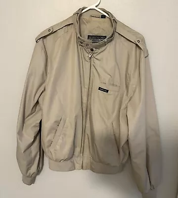 Members Only Vintage Full Zip Beige Lightweight Bomber Jacket Size 42 • $32