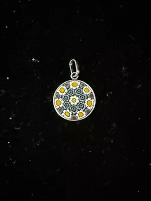 Murano Glass Millefiori Sterling Silver Pendant • $20