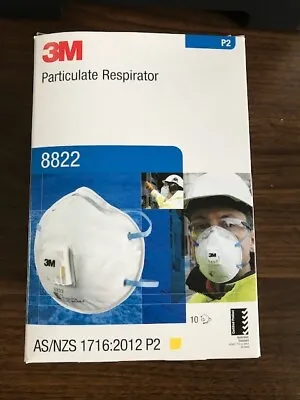 3M 8822 Disposable P2 Valved Particulate Mask Respirator 10 Masks. Free Postage. • $39