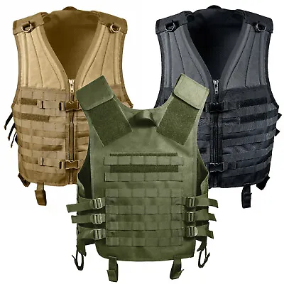MOLLE Compatible Modular Vest Heavyweight Airsoft Tactical Vests Black OD Brown • $63.99