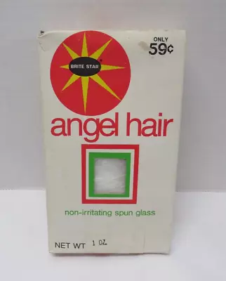 Vintage Brite Star Non-Irritating Spun Glass ANGEL HAIR 1 Oz Made In USA • $9.99