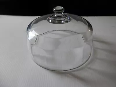 Clear Glass Cake Dome Cover 10  Heavy Clear Glass Vintage Large • $18.95