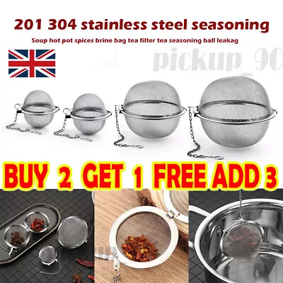 Tea Infuser Ball Mesh Loose Leaf Herb Strainer Secure Locking Stainless Steel • £3.89