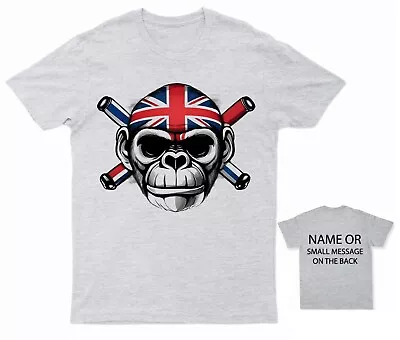 British Bulldog Spirit Tee Union Jack Helmet Monkey T-Shirt Custom Back Text O • £13.95