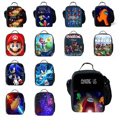 Kids Cartoon Insulated Lunch Bag School Snack Box Travel Waterproof HandBag Gift • £11.56