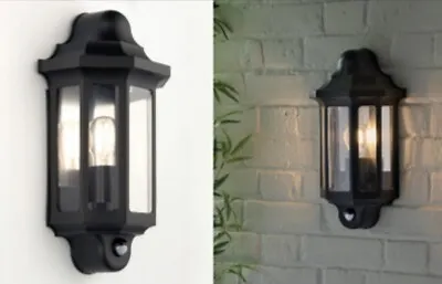 £17.99 • Buy Half Lantern Wall Light With PIR, By LAP, Black, Brand New