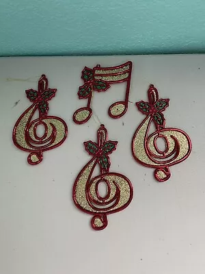 Vintage Kurt Adler Music Notes Christmas Ornaments Set Of 4 • $12