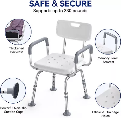 Bath Chair Mith Arms Medical Shower Seat Shower King Pavonini • $39.99