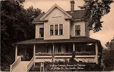 Higgins Cottage Bar Harbor ME Postcard 18 Bridge Street Rooms For Tourist Unused • $14.95