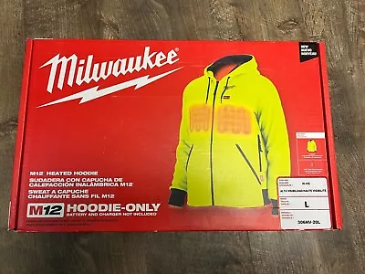 Milwaukee 306HV-20L M12 HI-VIS Heated Hoodie Size Large - NEW • $82.95