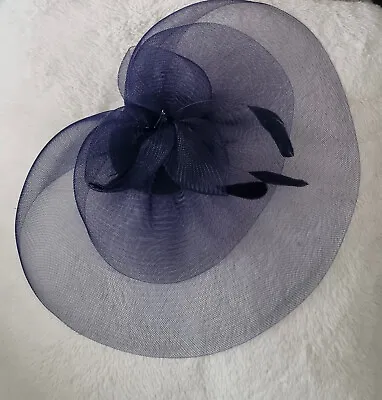 M&s-navy Fascinator Hat-races Wedding Garden Party-vgc • £14.99