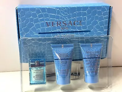 Versace Man Eau Fraiche Men 3 PC Set Shower Gel Shave Balm EDT Mini 5 Ml • $39.99