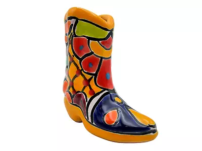 Talavera Boot Folk Art Cute Mexican Pottery Decorative Home Decor Multicolor • $21