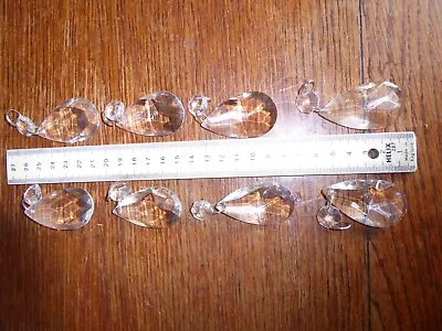 8 Vintage Chandelier Crystal Glass Drops.Great Condition • £4