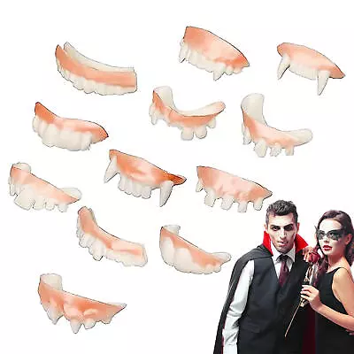 Vampire Teeth Fangs 12PCS Horror Fake Fangs For Halloween Cosplay • £9.83