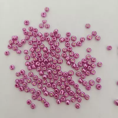 400pcs Tiny 3mm Orchid Purple Metallic Glass Seed Beads 8/0 AUS SA1110 • $3.95