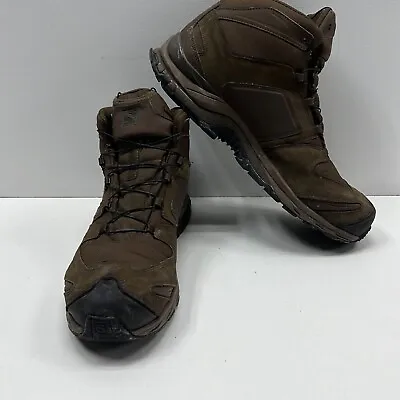 Salomon Unisex Forces XA Mid Brown Round Toe Lace Up Hiking Boots Size M 15 W 16 • $67.99