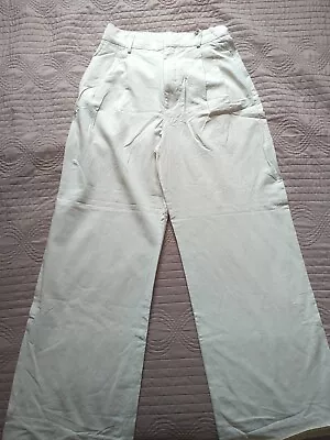 Zara Trousers Size M Cream High Waisted Wide • £10