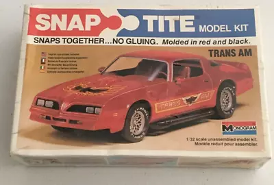 Vintage 1979 Monogram Snap Tite Trans Am Model Kit 1:32 Scale NEW SEALED • $49.99