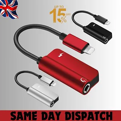 3.5mm Headphone Jack AUX Splitter Adapter And Charger For IPhone 14 13 12 11 X 8 • £3.92