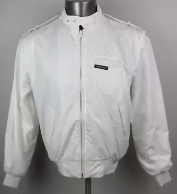 Vintage Members Only Jacket White Full Zip Size 40 Bomber Moto Cafe Racer • $24.99