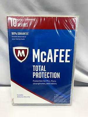 Mcafee Total Protection 2021 10 Devices 1 Year Sealed Full Version • $25.99