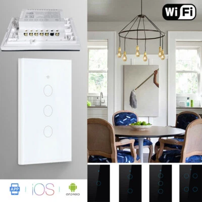 $19.99 • Buy 1/2/3/4 Gang WiFi Smart Switch Wall Light Panel Control For Alexa Google
