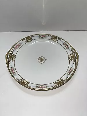 Antique Art Nouveau Plate Nippon Textured 24k Gold Hand Painted Floral  Matte • $27.50