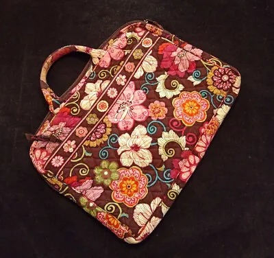 Vera Bradley Brown Pink Floral Rosewood Soft Laptop Portfolio Case • $15.95