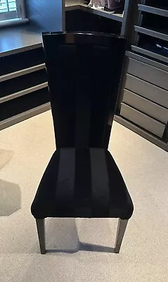 £50 • Buy Luxury Brand VERSACE  Casabella  Black Velvet High Back Chairs - 2 Available.