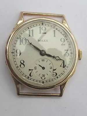 NICE ANTIQUE GENTS 9CT GOLD ROLEX WRISTWATCH  C.1926 • £295