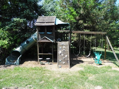 $200 • Buy Backyard Twist N Ride Cedar Swing Set W/ Tube Slide Playground Playset Gym Set