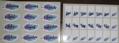 $17 • Buy Monthly Bullet Journal Planner Stickers & Tabs Feather Design + Free Post!!
