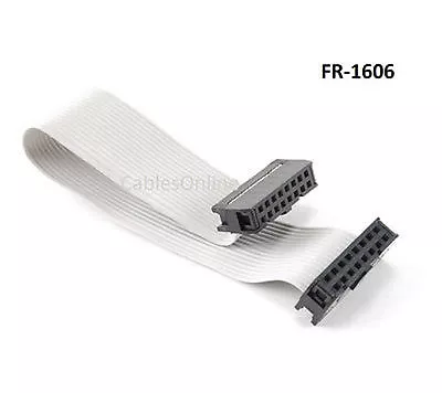 6 Inch 16-Pin 2x8-Pin 2.54-Pitch Female 16-Wire IDC Flat Ribbon Cable FR-1606 • $6.50