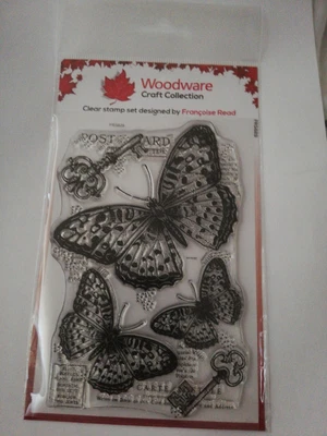 £4.50 • Buy Butterfly Craft Stamp Set By Woodware