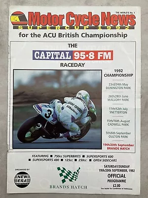 ACU British Championship Programme - Brands Hatch - 20th September 1992 • £7.49