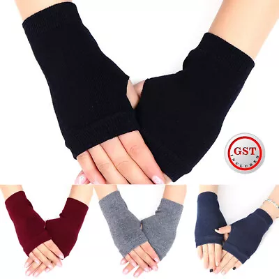 Women Half Finger Fingerless Warm Winter Gloves Wrist Hand Warmer Knit Mitten • $5.09