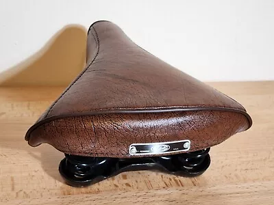 Vintage PERSONS Bicycle SEAT/SADDLE Columbia Made In The USA Leather • $55