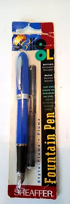 Sheaffer School Blue Refillable Fountain Pen Medium Black Cartridges New  • $14.99