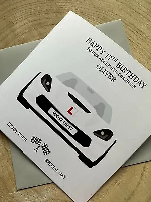 Personalised Handmade 17th Birthday Card - Car - Any Number Plate - Son Grandson • £3.40