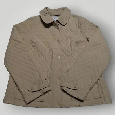 Merona Women's M Tan Diamond Quilted Zip & Snap Up Jacket Coat • $18.99