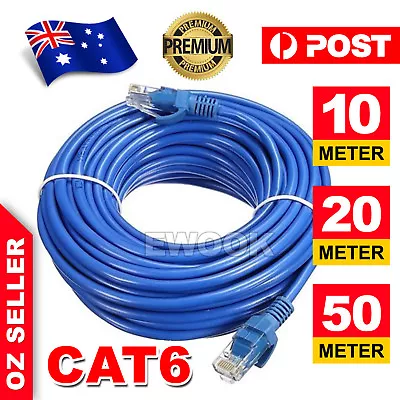 $26.95 • Buy 5m 10m 20m 30m 50m 100m Cat6 Network Ethernet Cable Lan Cables 100M/1000Mbps AU