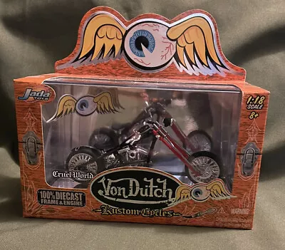 Von Dutch Kustom Cycles Cruel World Black & Red 100% Die-cast Jada Toys New • $79.99