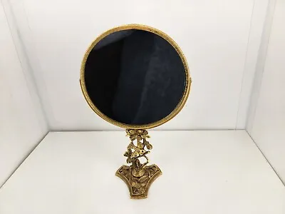 Vintage Matson Gold Ormolu Bird & Tree Dogwood Standing Tilt Vanity Mirror • $119.99