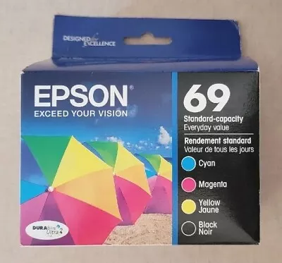 4-pk Genuine EPSON #69 Black/Tri-Color COMBO Ink Cartridges For Stylus/WorkForce • $42.95