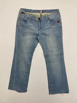 Vintage Ecko Red Jeans Size 11/12 Women Boot Cut Blue Light Wash Mid Rise Denim • $17.44