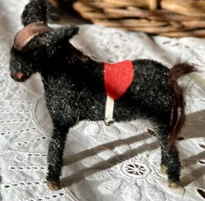 ANTIQUE Dollhouse MINIATURE Tagged German Papermache Goat Putz • $45