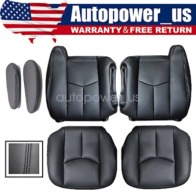 Fits 2003-2006 Chevy Silverado 1500 2500 HD Front Bottom & Back Seat Cover Black • $104.25