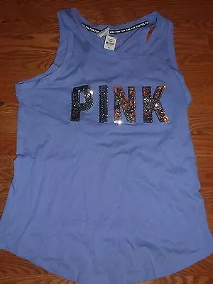 Victorias Secret Pink Rare Bling Sequin Tanktop  Pink'  Pink  Teeshirt Nwt • $32